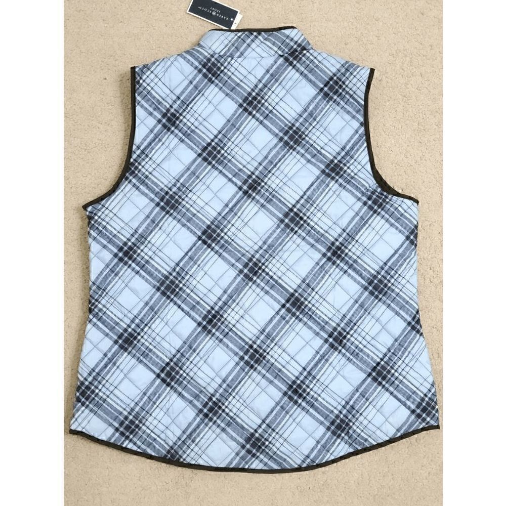 💙 NWT KAREN SCOTT Plaid Puffer Quilted Lightweight Vest SIZE L MSRP $47 - Picture 7 of 13